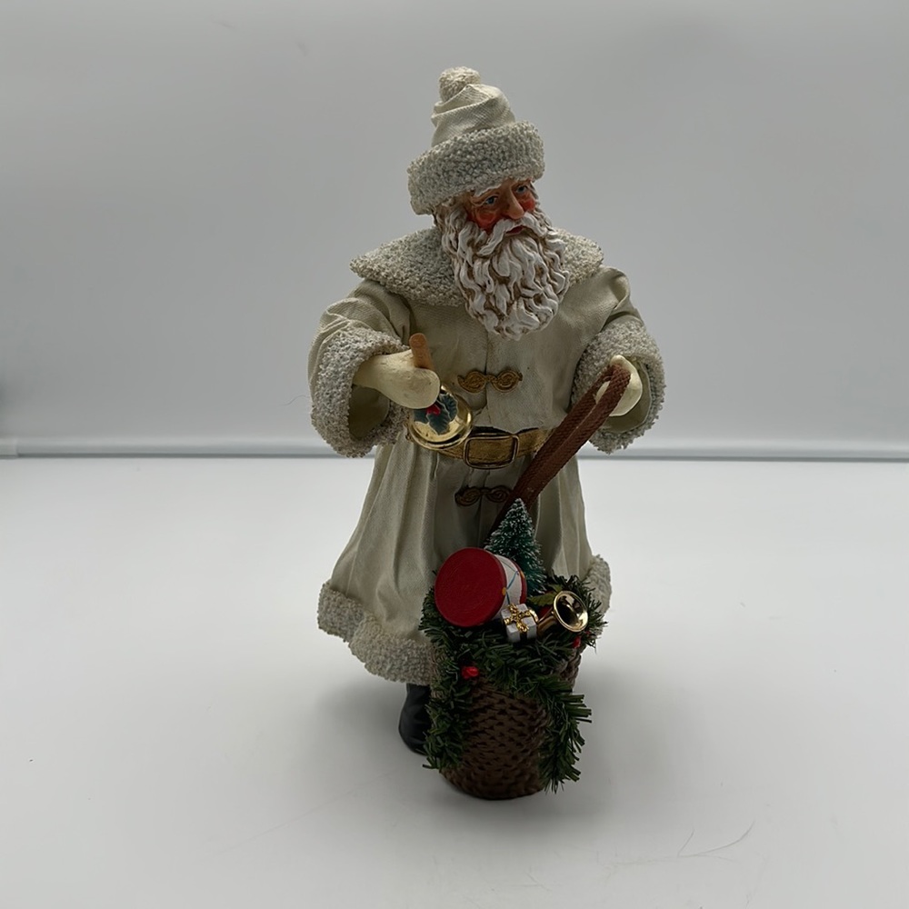 White Fabric Mache Santa by Midwest